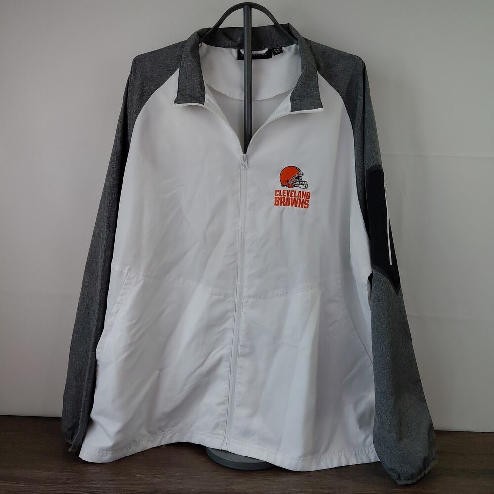 Cleveland Browns Dunbrooke White/Gray NFL Football Lightweight Jacket Adult 2XL
